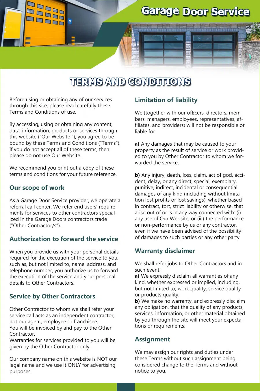 Garage Door 24 Hours Repairs Atlanta, GA 404-736-6328 - terms01